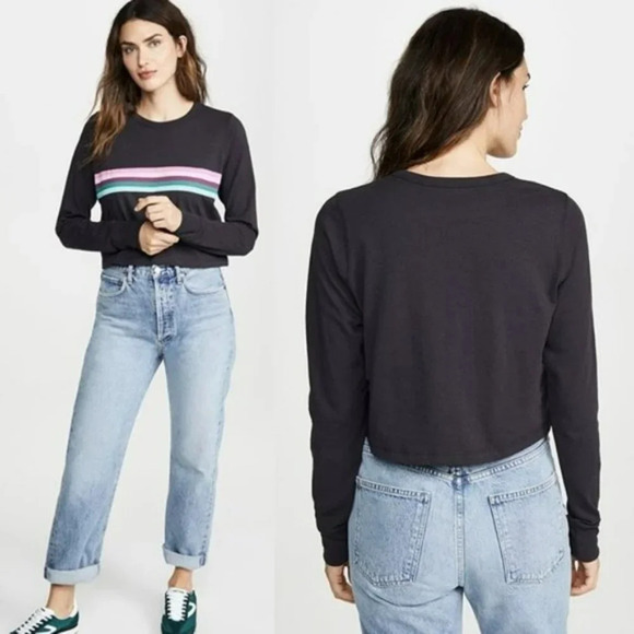 Spiritual Gangster Fiona Long Sleeve Rainbow Crew - Picture 2 of 10